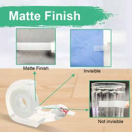 BeataTap Invisible Tape, Home Office Supplies and Back to School Supplies for College and Classrooms,Matte Finish,1/2 in x 1000 in, Dispensered, 6 Packs