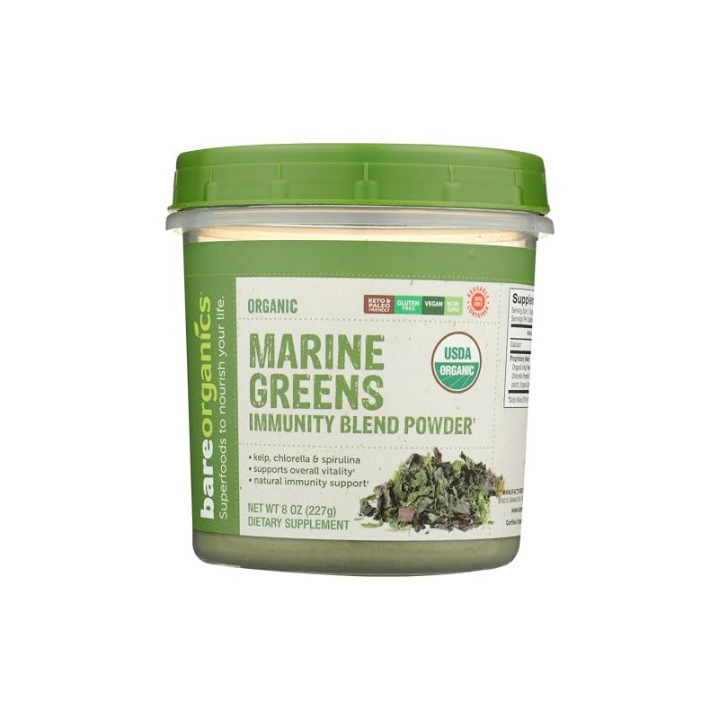 Marine Super Greens Powder - Organic Kelp, Spirulina & Chlorella