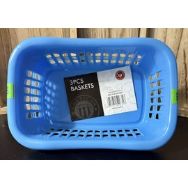 Unbranded 3 Pc Baskets for Storage 9" x 6" Blue