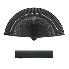 HOSEKKEN [Luxury Folding Fan Brand Combines Traditional Craftsmanship and Modern Sensibility] Men's Gentleman [Japanese Style 60 Traditional Colors Mini / Jet Black] Kimono Accessories, Japanese