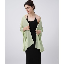 Gochoneng Women's Chiffon Scarf Shawls and Wraps for Evening Dresses Soft Bridesmaid Wedding Bridal Scarves Sun Protection Shawl Cyan