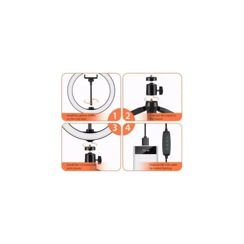 Aro De Luz 8 Pulgadas De Iluminacion Usb Con Soporte