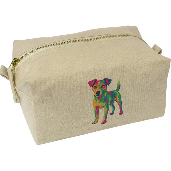'Pop Art Jack Russell' Canvas Wash Bag/Makeup Case (CS00044895)