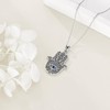 VONALA Hamsa Hand Necklace 925 Sterling Silver Evil Eye Hand