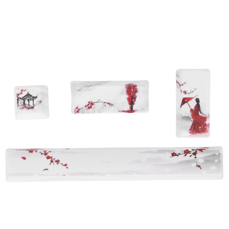 DIY Keycaps Kit Winter Snow Plum Pattern Universal Mechanical Keyboard