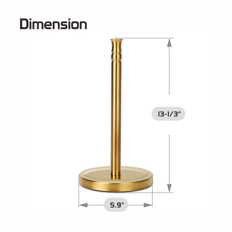 Siwil Gold Paper Towel Holder Stand, One-Handed Ripping Paper Towel
