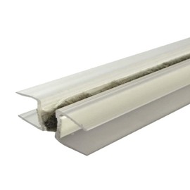 Clear Anodized Meeting Stile for 1/2'' Thick Glass Door (7731CA), with Grey Pile Brush (96'')