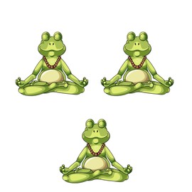 Phone Stickers (3) Mini Frog Stickers | 1" Meditating Frog Decals | Awesome Durable Vinyl | Phones, laptops, Water Bottles and More