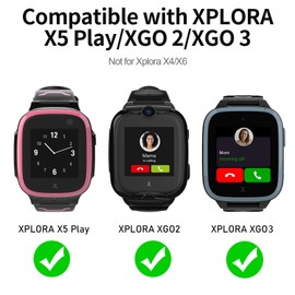 Pack of 3 Children's Wristbands for XPLORA X5 / XGO2 / XGO3 Wristband, Xplora Kids Smartwatch Soft Sport Nylon Replacement Bands for XPLORA X5 Play / XGO 2 / XGO 3, Girls, Boys, Gift