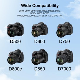 GOROFO 2 Pack of EN-EL15C Batteries and Charger for Nikon Z5, Z6, Z6 II, Z7, Z7II, Z8, D780, D850, D500, D600, D610, D750, D800, D810, D7100, D7200 D7500 Cameras