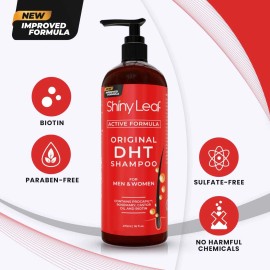Champú bloqueador de pérdida de cabello DHT 16 oz, fórmula activa para el crecimiento del cabello con biotina