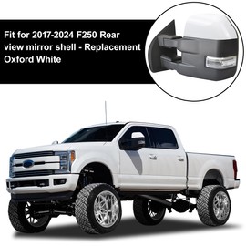 White Directly Replacement Top Half Tow Mirror Caps Cover Trim Replace for 2017-2024 Ford F250 F350 F450 F550 Super Duty Towing Mirror, OEM part number: HC3Z-17D743-AA