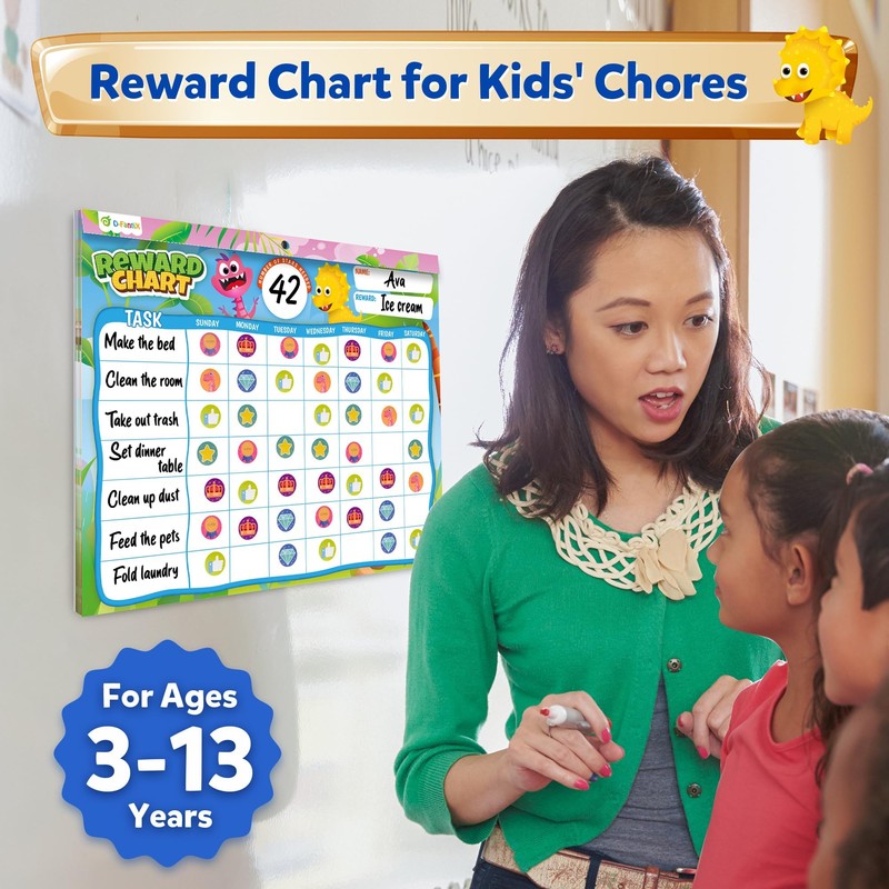 D-FantiX Behavior Reward Chart System - Pad with 27 Chores