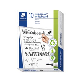 STAEDTLER 351-9 Lumocolor Whiteboard Marker Bullet Tip -Black (Box of 10)