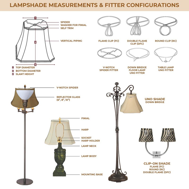 Royal Designs, Inc. BSO-710-18BLK/GL Rectangle Cut Corner Basic Lamp Shade,