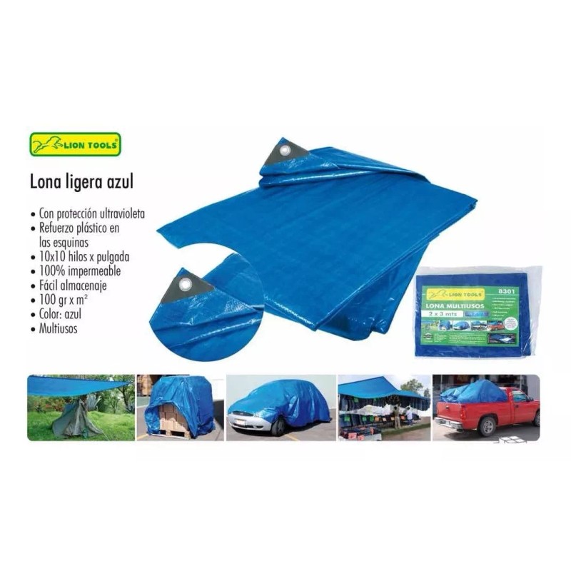 Lion Tools Lona Ligera Azul 1.5 X 2 Metros