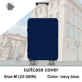 FDRJKN Suitcase Cover, Luggage Protector for 22-26 Inch Suitcases, Durable Polyester Material, Navy Blue, Ideal for Airport, Road, and Train Travel, Protects Against Dust, Water, and Wear