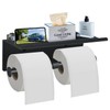 Bjiotun Toilet Paper Holder with Shelf Wall Mounted Toilet Paper