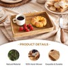 KALEKAIL Rattan Serving Tray, Woven Wicker Rectangle Tray Shallow Basket