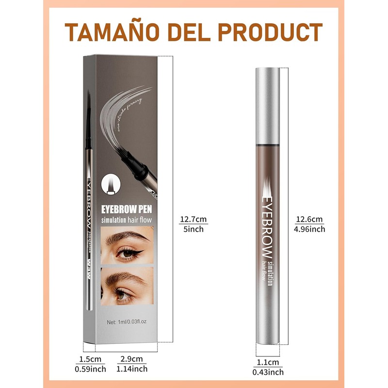 Erinde L?piz L?quido para Cejas, Resistente al Agua, #F204black Brown