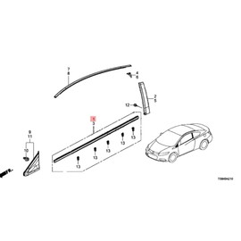 Genuine Honda 72410-TS8-A01 Door Molding Assembly