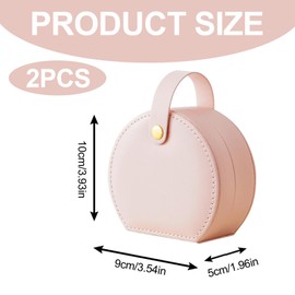Lsydgn 2 Pieces Travel Jewellery Box, Small Travel Jewellery Box, PU Leather Jewellery Box, Girls, Jewellery Box Small for Rings, Earrings, Bracelets, Necklaces, Girls, Women (Pink)
