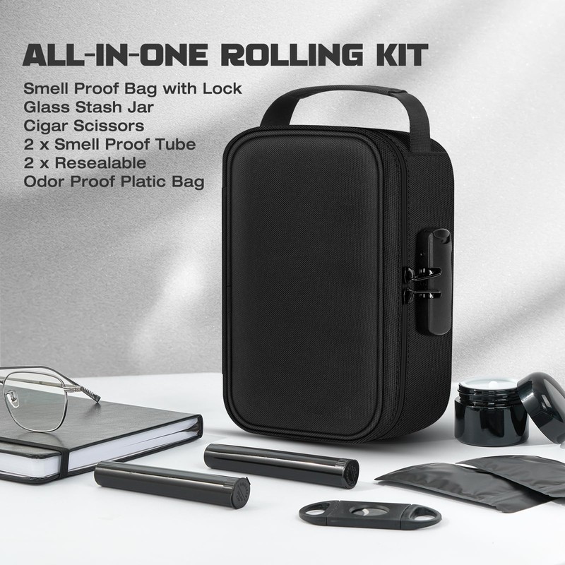 Enbagold Smell Proof Bag with Lock, Smell Proof Container Stash