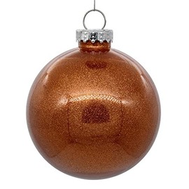 Vickerman 6" Clear Ball Christmas Ornament with Copper Glitter Interior. This Item Comes with 4 Ornaments per Unit.