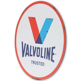 Valvoline Logo Round Metal Sign - Classic Valvoline Wall Decor for Man Cave, Garage or Shop