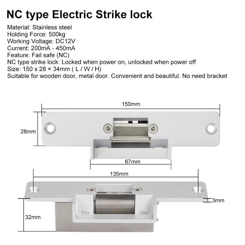 FUSYTULY Full Access Control System Kit Wireless 433MHz Door Opener