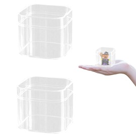 Small Acrylic Box Clear Display Box with Lid Multi-Purpose Box Jewelry Storage Boxes Organize Container Christmas Candy Box Wedding Party Favor Gift Boxes (2.2x 2.2x1.9 Inch)