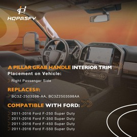 HQPASFY A Pillar Grab Handle Interior Trim Right Passenger Side Compatible with 2011 2012 2013 2014 2015 2016 Ford F250 F350 F450 F550 Super Duty Replace# BC3Z-2503598-AA, BC3Z2503598AA (Tan)