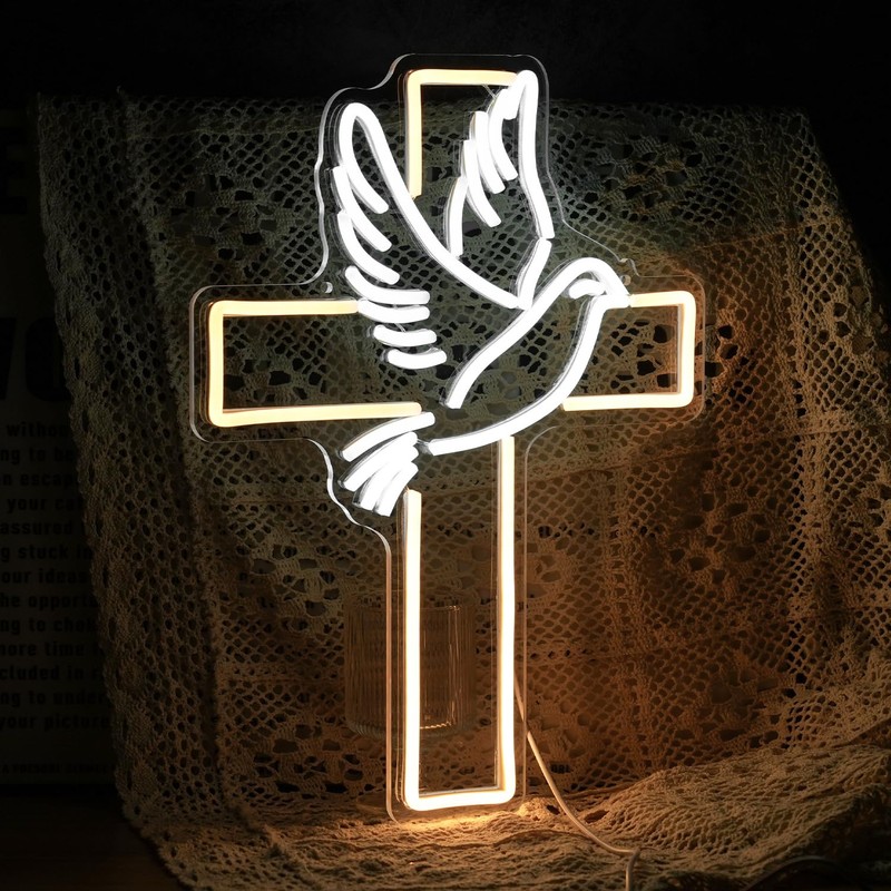 Cross Neon Sign Dimmable Led Easter Cross Neon Light For