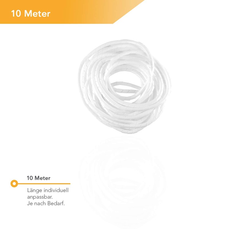 TPFNet Pack of 3 Spiral Cable Sleeves, 6-60 mm Diameter,