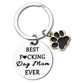 Dog Mom Christmas Birthday Gifts for Women Girls Best Fucking Dog Mom Ever Keychain for Dog Lovers Gifts for Women Pet Lover Dog Themed Gift for Dog Lover Best Mom Ever Keyring for Dog Pet Owners