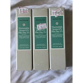 Naturium Lot of 3 Naturium Niacinamide Serum 12% Plus Zinc 2% - 1 Fl Oz Uneven Skin Tones