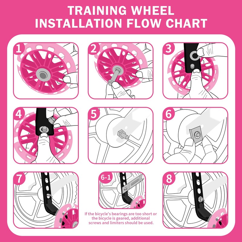HAWENS Bike Training Wheels Mute Flash Wheels with Adjustable Bicycle
