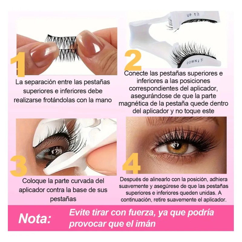 Kit De Pestañas Postizas Magnéticas Reutilizables 2 Pairs