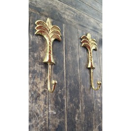 Palm Haven Bronze Wall Hooks Set of 2 - Stylish, Functional, and Full of Tropical Charm Elegant Palm Tree Design, Home Decor