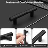 Probrico 15 Pack Black Kitchen Cabinet Handles,Hole Centers (64mm) 2.5