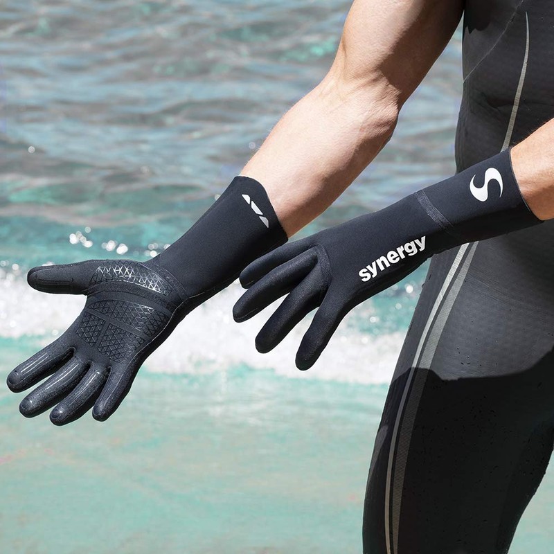 Synergy Neoprene Thermal Swim Gloves (Sports - Black, X-Large)