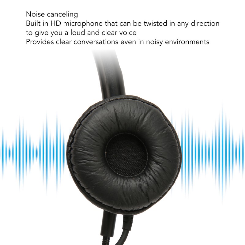 Telephone Headset Single Ear Professional Noise Canceling Adjustable Wired Phone
