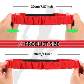 Augshy 8Pcs 3 Legged Race Bands Elastic Tie Rope, 4 Assorted Colors for Relay Race Game Carnival Field Day Backyard Game Party Supplies