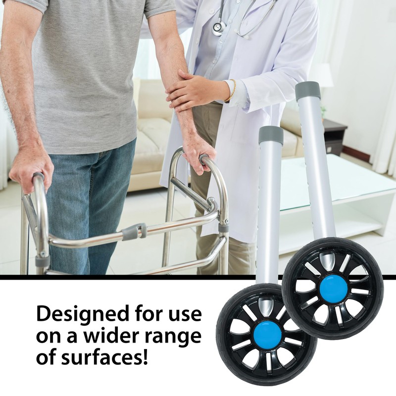 Walker Conversion Kit with 5-inch Wheeled Base and 8 Height