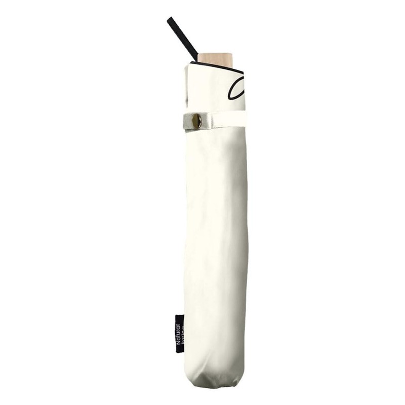 Nakatani Natural Basic Folding Umbrella, UV Fleur, Off White, For