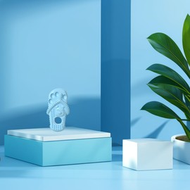 Gclcm,Indestructible Dog Toys for Aggressive Chewers, Durable Chew Toys for Teething Puppies, Loved by Dogs, Soft and Bounces, Not Squeaky，2.44 * 4.72in（Blue）