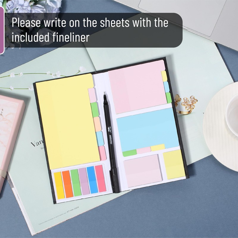 Mr. Pen- Sticky Note Set, 380 Pack, Pastel Colors, Transparent