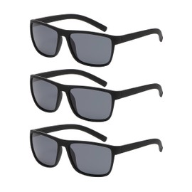 OWL 3 Pcs Polarized Sports Sunglasses for Men Criss-Cross Pattern Matte Frame Men Shades UV400 Mirror Smoke Lens Sunglasses