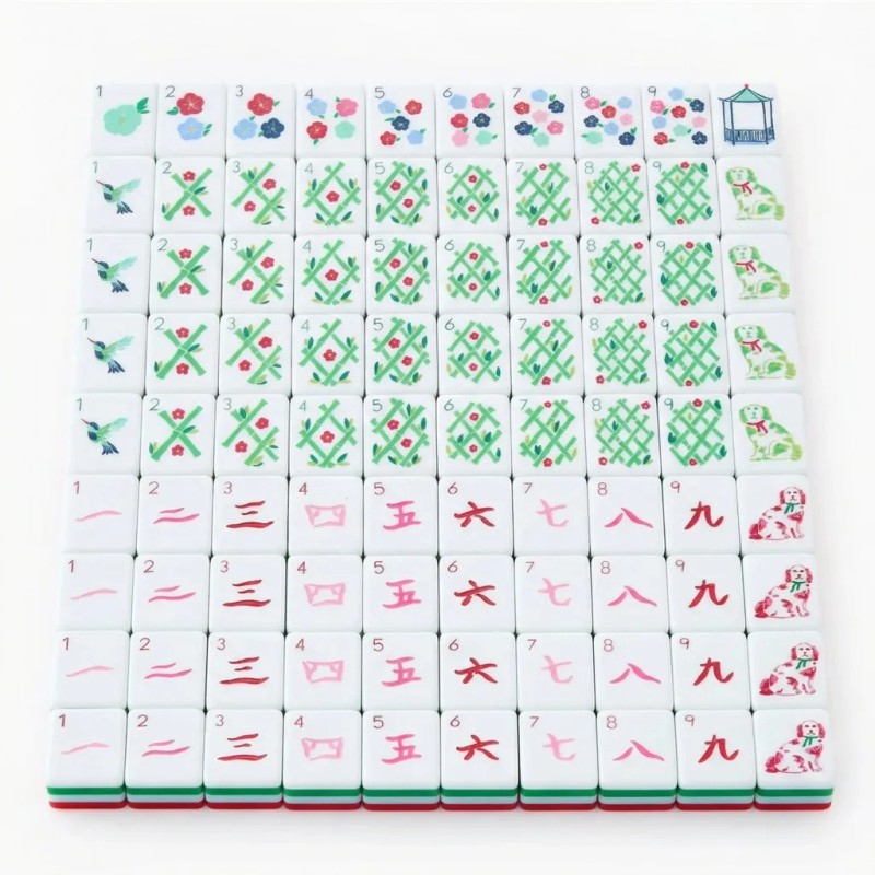 Local Warehouse Red and Pink 4-layer Acrylic American Mahjong Tiles