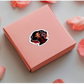 Set of 2 - Gothic Vampire Lady Decorative Vinyl Decal Sticker, Red and Black Fantasy Art,SUV, Van, Window, Bumper, Wall, Laptop, Tablet, Cup,Tumbler Or Any Smooth Surface